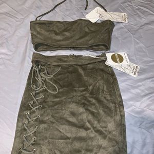 OHPOLLY Khaki skirt top set Size 6